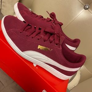 Burgundy puma shoes
